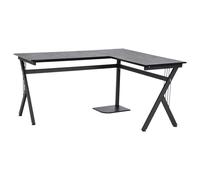 HOMCOM Mesa de Ordenador PC de Tabla de Madera Mesa Esquinera de Ángulo para Oficina Dormitorio Hogar y Escuela 155x130x76cm Madera Negro