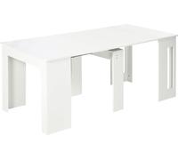 HOMCOM Mesa de Comedor Extensible para 4-6 Personas Alas Abatibles 180x85x75cm BLANCO