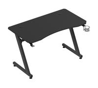 HOMCOM Mesa Gaming 120x65x74,5 cm Escritorio Ergonómico Gaming Desk para Computadora PC con Portavasos Gancho para Auriculares y Pies Ajustables Efecto de Fibra de Carbono Negro