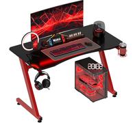 HomCom Mesa Gaming Negra/Roja