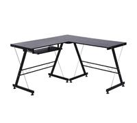 HOMCOM Escritorio para Hogar Mesa de Ordenador PC 2 Tipos Mesa Esquinera Forma L 130x130x73,5cm y Escritorio Recto 210x50x73,5cm Negro