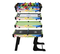 HOMCOM Mesa Multijuegos 4 en 1 Futbolín Aire Hockey Billar Ping-pong Sobremesa Accesorios Incluidos 86,5x43,5x64 cm Aosom España
