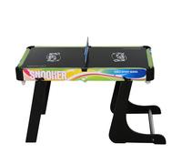 HOMCOM Mesa Multi Juegos Plegable 4 en 1 con Futbolín, Hockey, Billar y Ping-Pong, Mesa de Juegos de Sobremesa con Accesorios Incluidos, Diversión en Casa, 86,5x43,5x64 cm