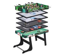 HOMCOM Mesa Multijuegos para Niños de +7 Años 6 en 1 Plegable Billar Futbolín Ping-Pong 118x104x71 cm Multicolor Aosom España