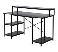 HOMCOM Mesa para Computadora Escritorio con 3 Estantes 140x60x93 cm Negro