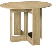 HOMCOM Mesa Plegable de Comedor Con 2 Alas Abatibles para 2-4 Personas, Cocina, 104x76x73,7 cm, Roble