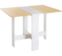 Homcom Mesa Plegable Cocina 103x76x73,5cm Roble y blanco