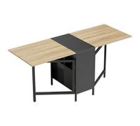 HOMCOM Mesa Plegable de Comedor con Alas Abatibles 4 Compartimentos 3 Formas para Cocina Salón 169x60x75 cm Natural Oscuro