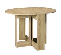 HOMCOM Mesa Plegable de Comedor Con 2 Alas Abatibles para 2-4 Personas, Cocina, 104x76x73,7 cm, Roble