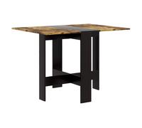 HOMCOM Mesa Plegable de Comedor, Mesa de Cocina Plegable, con Alas Abatibles, para Salón, Espacio Pequeño, 103x76x73,5 cm, Negro y Marrón Rústico
