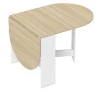 HOMCOM Mesa Plegable de Comedor, Mesa de Cocina Plegable Ovalada, 163x80x75 cm con Alas Abatibles, hasta 6 Personas, para Comedor, Salón, Espacio Pequeño, Natural