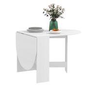 HOMCOM Mesa Plegable de Comedor, Mesa de Cocina Plegable Ovalada, 163x80x75 cm con Alas Abatibles, hasta 6 Personas, para Comedor, Salón, Espacio Pequeño, Blanco