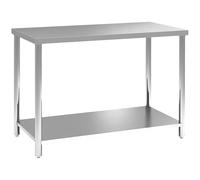 HOMCOM Mesa Preparación Acero Inoxidable 24x47x34 Pulgadas con Estante