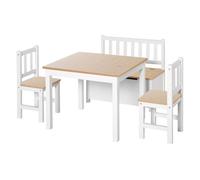 Homcom - Conjunto Mesa + Banco + 2 sillas infantiles Madera