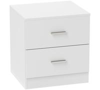 HOMCOM Mesilla de Noche 2 Cajones Mesita Auxiliar Salón Dormitorio Estructura Estable Carga 30 kg 45x39,5x49 cm Blanco Aosom España