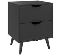 HOMCOM Mesilla de Noche con 2 cajones, Estilo escandinavo para Dormitorio, salón, 40 x 35 x 50,5 cm, Negro