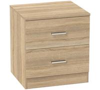 HOMCOM Mesilla de Noche con 2 Cajones Mesita Auxiliar para Salón Dormitorio Carga 30 kg 45x39,5x49 cm Natural