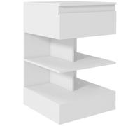 HOMCOM Mesilla de Noche Estilo Moderno con Cajón y 2 Estantes Abiertas Mesa Auxiliar para Dormitorio Salón Oficina 39x39x65 cm Blanco Aosom España
