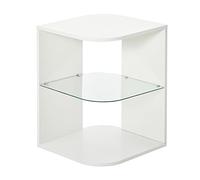 HOMCOM Mesita Auxiliar de Salón con 3 Estantes 40x40x56 cm Blanco