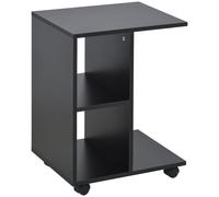 Homcom Mesita Auxiliar Moderno Con Ruedas 45x35x58 Cm Negro