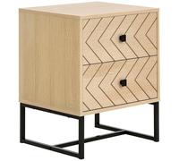 HOMCOM Mesita de Noche con 2 Cajones Madera Mesilla Mueble Compacto para Dormitorio 48x39.5x60cm Diseño Elegante Aosom España