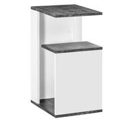 HOMCOM Mesita de Noche con 2 Estantes 35x29,5x60 cm Gris y Blanco