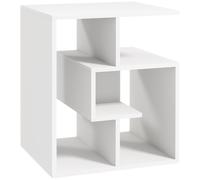 HOMCOM Mesita de Noche Moderna Mesa de Centro para Café y Té con Estante de Almacenamiento 45x40x55cm para Salón Dormitorio Blanco Aosom España