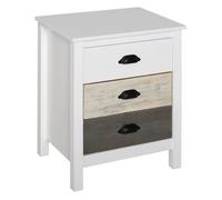 HOMCOM Mesita de Noche Moderna Mesilla de Noche con 3 Cajones Mesa de Noche para Dormitorio Salón 50x38x65 cm Blanco