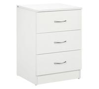 HOMCOM Mesita de Noche Moderna Mesilla de Noche con 3 Cajones Mesita Auxiliar para Salón Dormitorio Carga 50 kg 40x35x58 cm Blanco Veteado