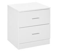 HOMCOM Mesita de Noche Moderna, Mesilla de Noche Dormitorio con 2 Cajones, Mesita Auxiliar para Salón, Dormitorio, Vestuario, 45x39,5x49 cm, Blanco