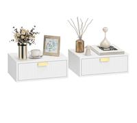 HOMCOM - Mesitas de noche con cajón ondulado, estilo moderno, para dormitorio, salón, 40 x 30 x 15 cm, color blanco