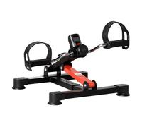 Homcom mini bicicleta estática de ejercicio pedales estáticos con altura y longitud ajustables pantalla lcd máquina pedalear de manos y piernas 33-43x40x24,5-34,5 cm negro