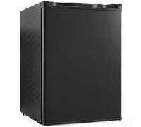 HOMCOM Mini frigorífico 72.5L con congelador, termostato regulable, puerta reversible, 43 dB, negro