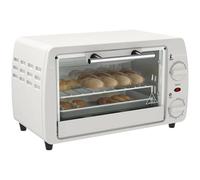 HOMCOM Mini Horno 10L 750W 100-230°C 60 Min Horno Pizza Blanco Crema