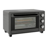 HOMCOM Mini Horno 21L 1400W 100-230°C 60 Min con Ventana Gris | In andeja de migas, bandeja para hornear, rejilla, mini horno, horno pizza