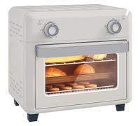 HOMCOM Mini horno con convección 10L Freidora de aire 1000W Blanco crema | Horno pequeño, temporizador 60 min, luz interior, 80-230°C, 3 niveles de rejilla, accesorios aptos para lavavajillas