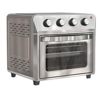 HOMCOM Mini Horno con Convección Freidora de Aire 6 Modos de Calentamiento Temporizador Accesorios 24L Plateado Aosom España