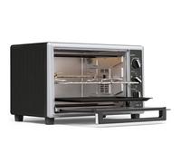 HOMCOM Mini horno de 46 L con asador giratorio, convección, control de temperatura y temporizador, 1800 W, Negro