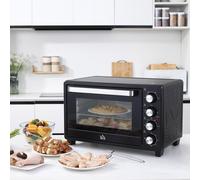HOMCOM Mini Horno Eléctrico 32L 1600W 52,2x38,1x33,5 cm Negro Negro