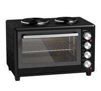 HOMCOM Mini Horno Eléctrico de Sobremesa 36 L con 2 Placas y Convección 90-230 °C Negro Aosom España