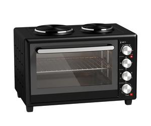 HOMCOM Mini Horno Eléctrico de Sobremesa 36 L con 2 Placas y Convección 90-230 °C Negro Aosom España