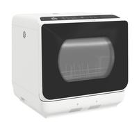 HOMCOM Mini Lavavajillas de Sobremesa con 5+1 Programas Dos Modos de Suministro de Agua Depósito de Agua de 6L Pantalla LED Blanco Aosom España