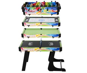 HOMCOM Mini Mesa Multi Juegos Plegable 4 en 1 con Futbolín 86,5x43,5x64 cm | Hockey, Billar, Ping-pong, Mesa de Juegos de Sobremesa, Accesorios Incluidos, Diversión en Casa