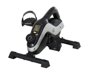 HOMCOM Mini Pedal Trainer para Entrenamiento de Piernas Pedal Trainer con Correa de Sujeción Alfombrilla Antideslizante
