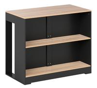 HOMCOM Mostrador Bar Isla de Cocina con 3 Estantes para Salón y Sala de Estar, 113x60x90 cm, Negro y Madera Aosom España