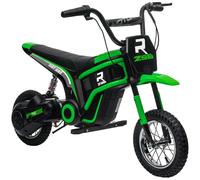 HOMCOM Moto Cross Eléctrica Niño 8-12 Años 350W 12V Velocidad 8-16km/h Verde