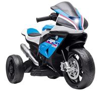 HOMCOM Moto Eléctrica BMW HP4 para Niños +18 Meses con Música USB Velocidad 2,5 km/h Avance Retroceso Azul Regalo Ideal Aosom España