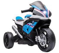 HOMCOM Moto Eléctrica BMW HP4 para Niños de +18 Meses Motocicleta de Batería 6V con Música USB Velocidad 2,5 km/h Avance y Retroceso Carga 30 kg 82,5x42x54 cm Azul