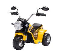 HOMCOM Moto Eléctrica Infantil con 3 Ruedas Triciclo a Batería 6V para Niños de 18-36 Meses con Faro Bocina 72x57x56 cm Amarillo Aosom España