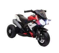 HOMCOM Moto Eléctrica Infantil con 3 Ruedas Trimoto para Niños de +3 Años con Batería 6V Recargable Música Bocina Faros Negro y Rojo Aosom España